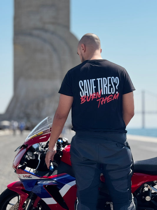"SAVE TIRES? BURN THEM"