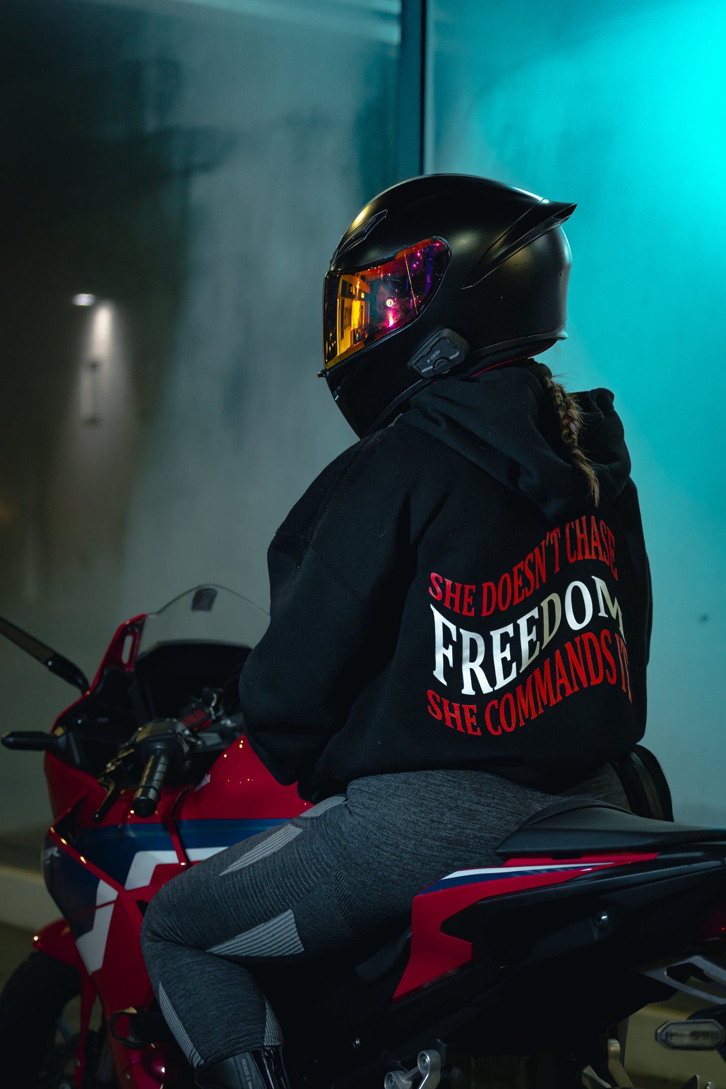 SHE DOESN’T CHASE FREEDOM, SHE COMMANDS IT”